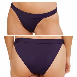 Andie Swim | The Banded Cheeky Bikini Bottom Stretch Navy Blue Size XXXL and L